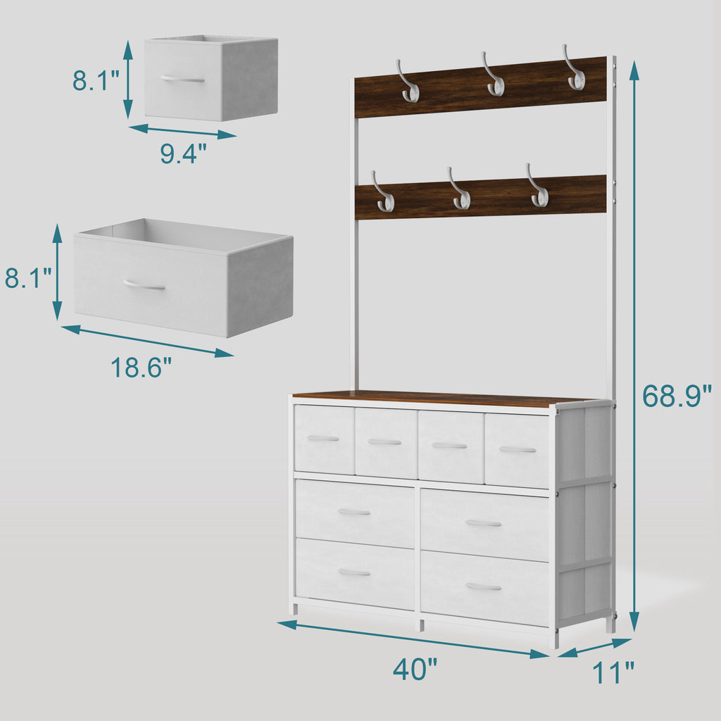 Retro wood grain industrial style entryway coat rack