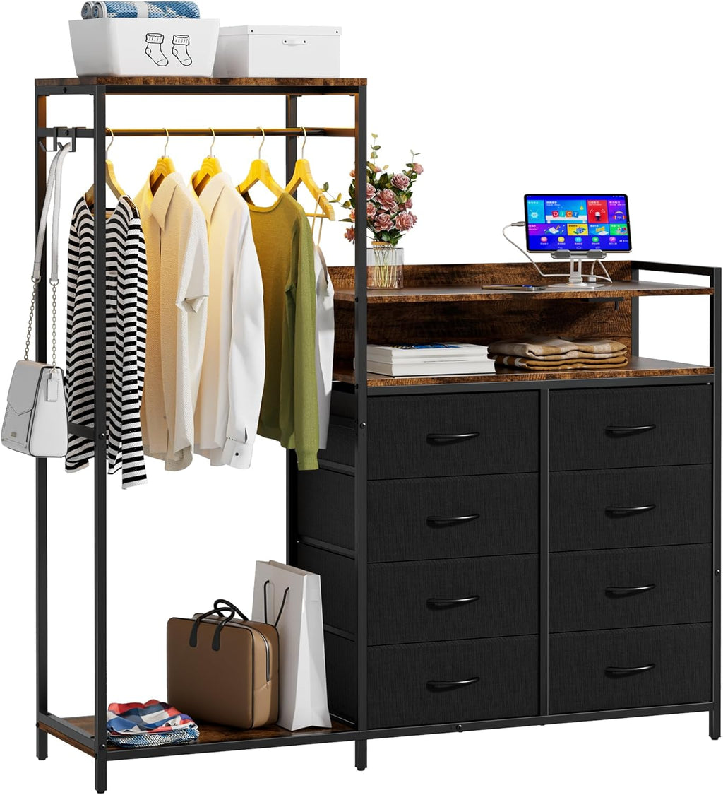 Multifunctional clothes hanging storage cabinet