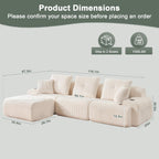 Cloud Soft Cream Corduroy L-Shaped Large-Size Leisure Sofa