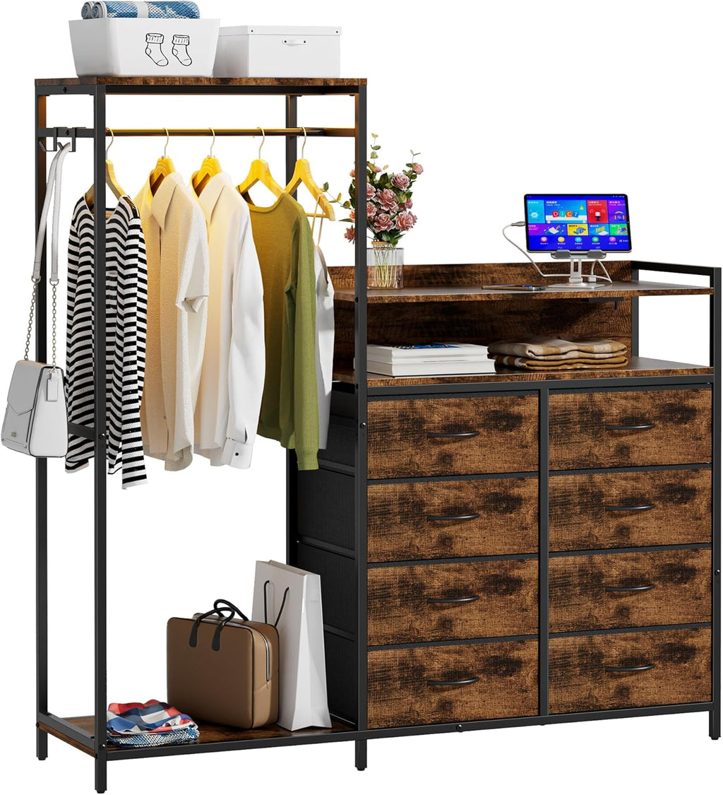 Multifunctional clothes hanging storage cabinet