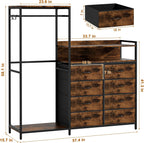 Multifunctional clothes hanging storage cabinet