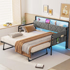 Folding sofa bed with LED lights