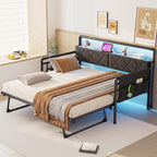 Folding sofa bed with LED lights